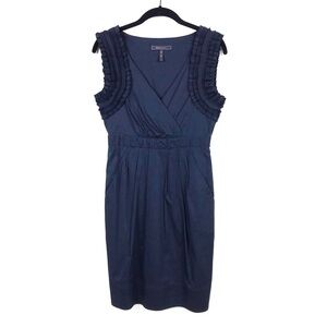 BCBGMaxAzria Black Ruffle Faux Wrap Dress Size XS